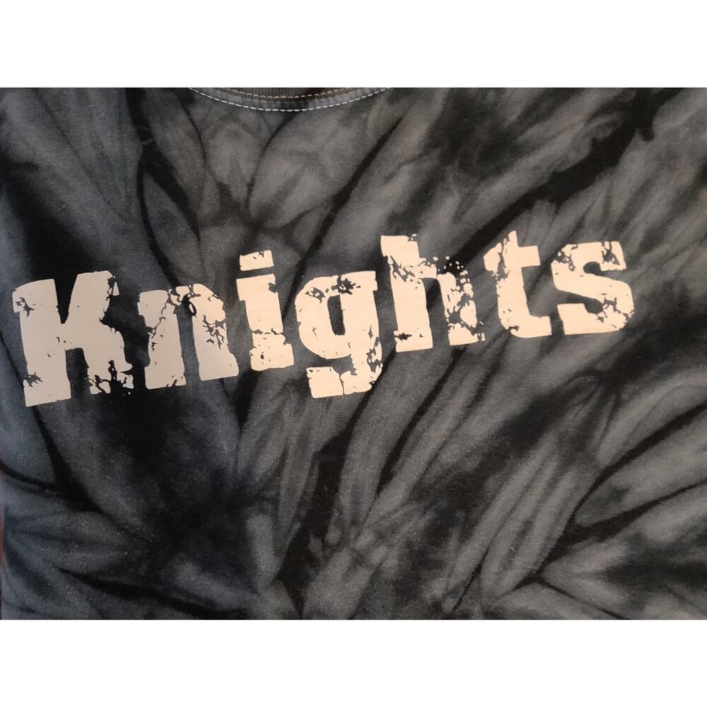 Knights Gildan Tie Dyed Shirt XL Black Blue Gray Cotton White Stitching Unisex - Picture 11 of 16